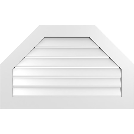 Ekena Millwork Octagonal Top Surface Mount PVC Gable Vent: Functional, w/ 3-1/2"W x 1"P Standard Frame, 38"W x 24"H GVPOT38X2401SF